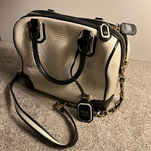Alice & Olivia White and Black ‘Olivia’ Leather Bag